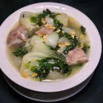 牛油爆鹹蛋奶油小白菜湯