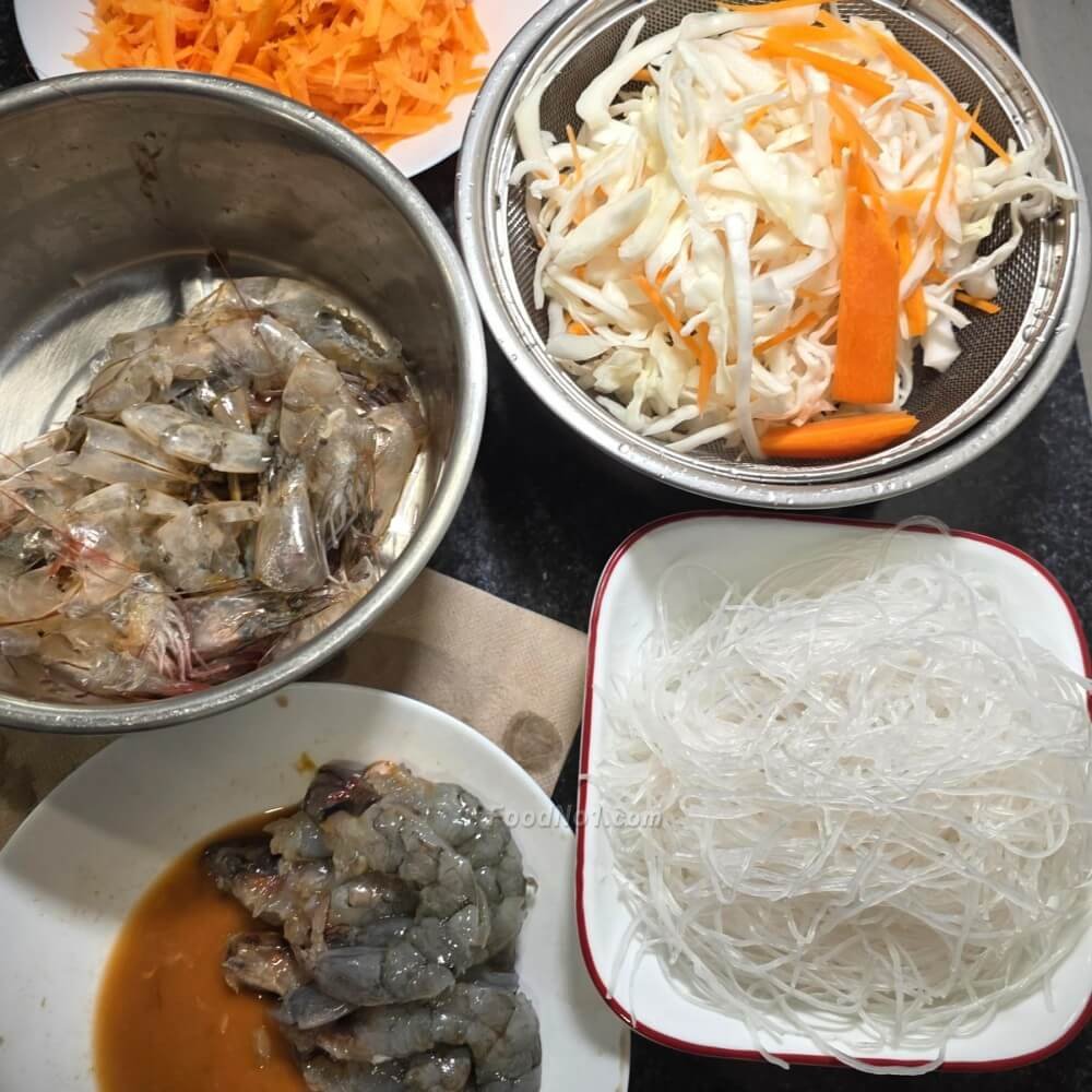 三絲煨蝦球-材料