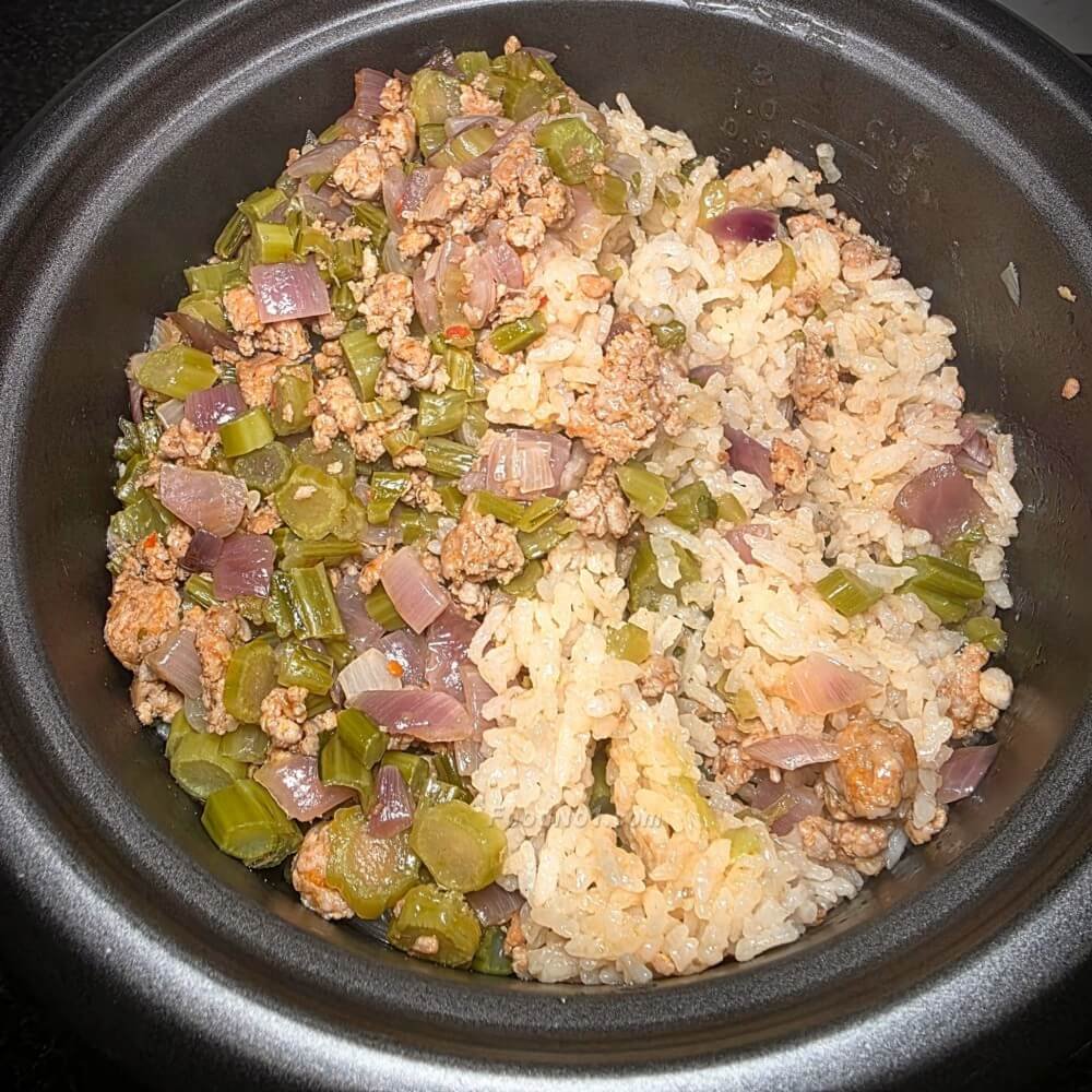 電飯煲焗飯 （肉碎蔬菜版）