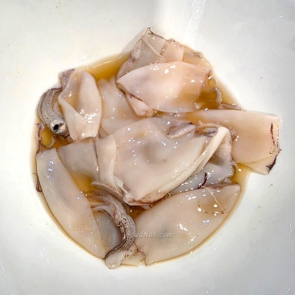蒜爆墨魚（魷魚）