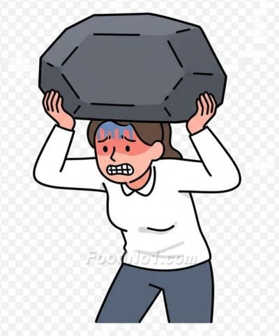 壓力好大 成日頂到上心口 圖示