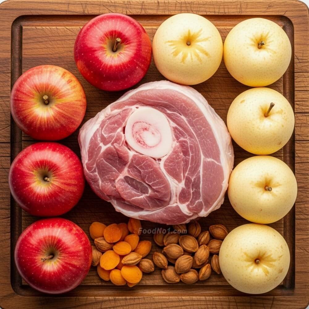 蘋果雪梨南北杏豬𦟌湯-材料