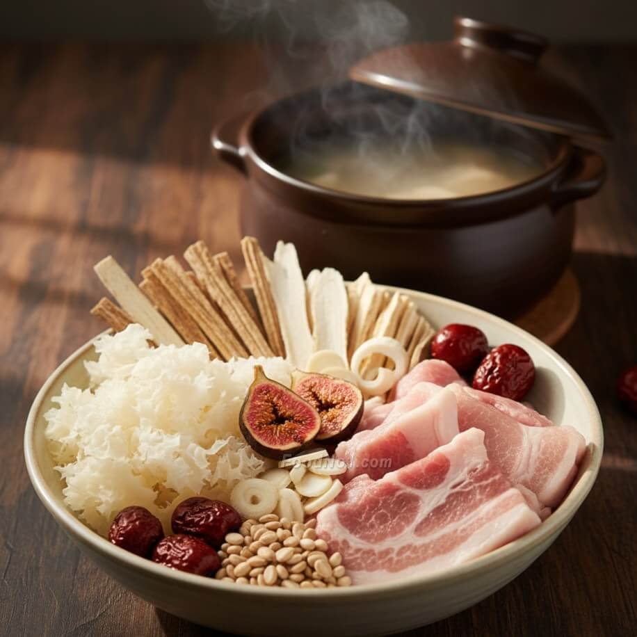 沙參玉竹豬𦟌湯-材料