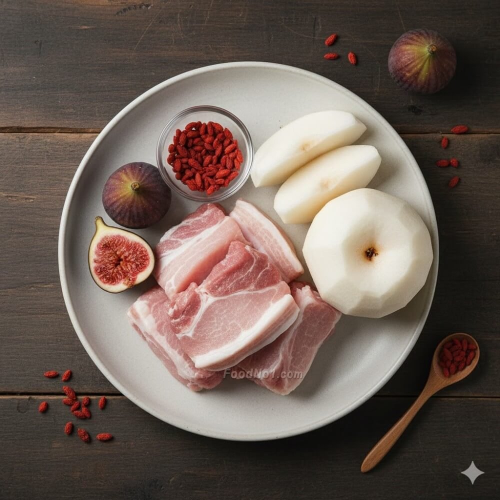 雪梨無花果瘦肉湯-材料