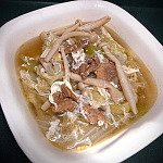 西芹紹菜海鮮菇肉片湯