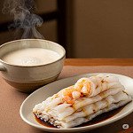 鮮蝦腸粉 + 豆漿