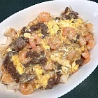 滑蛋蝦仁牛肉炒蝦米腸