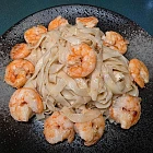 紅蔥蝦仁豬油豉油撈刀削麵