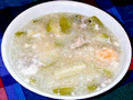 節瓜鹹蛋肉片湯