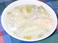 節瓜鹹蛋肉片湯