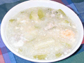 節瓜鹹蛋肉片湯