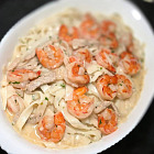 蒜香牛油芝士老虎蝦燴闊麵 蒜香牛油芝士老虎蝦燴闊麵